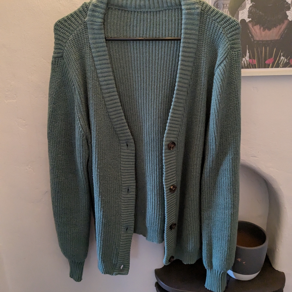 Green Knit Cardigan